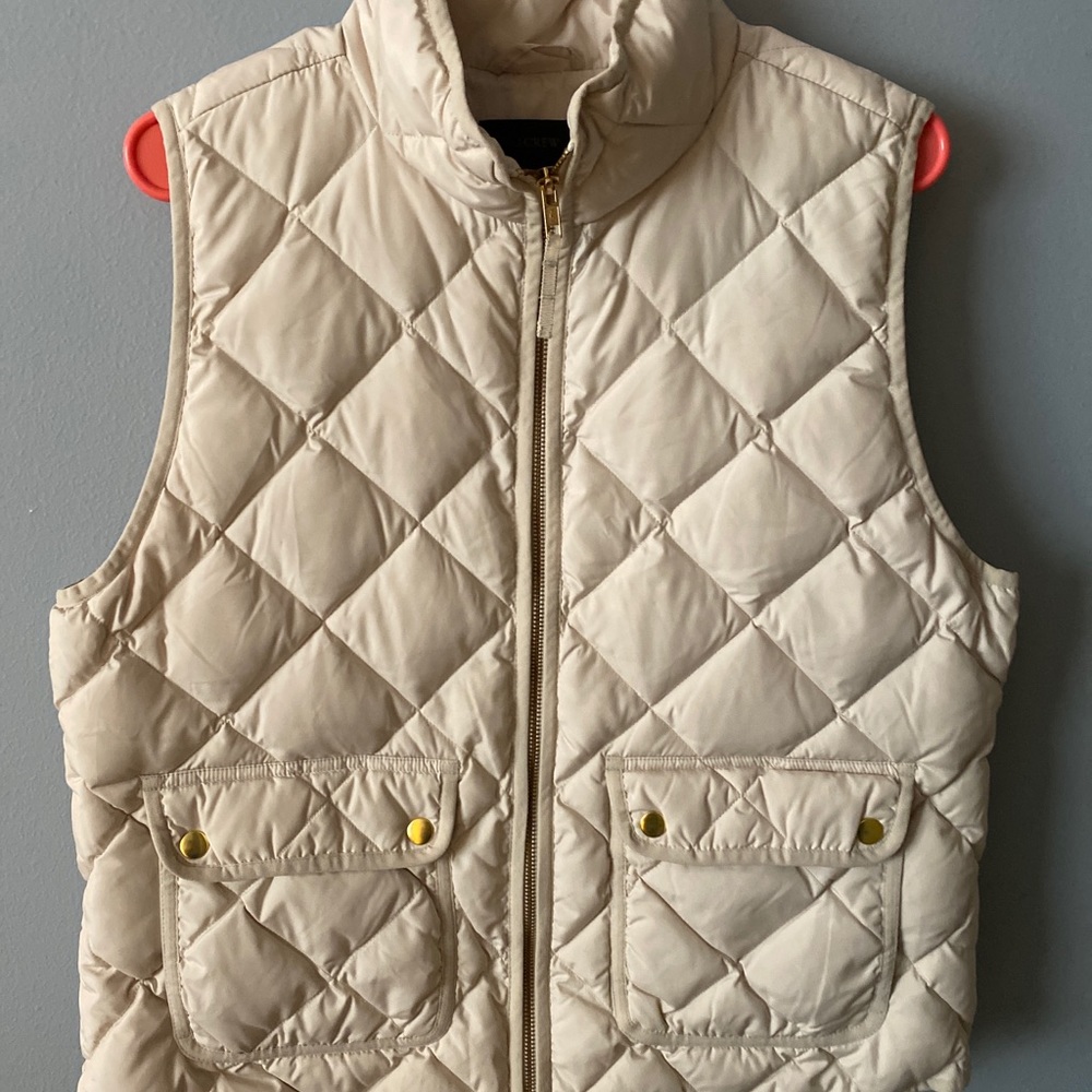 J. Crew Cream Puffer Vest